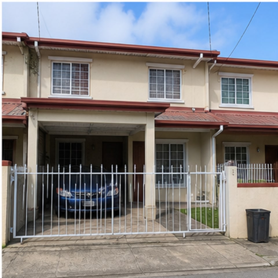 Three-bedroom Chaguanas townhouse with small yard: front exterior and driveway