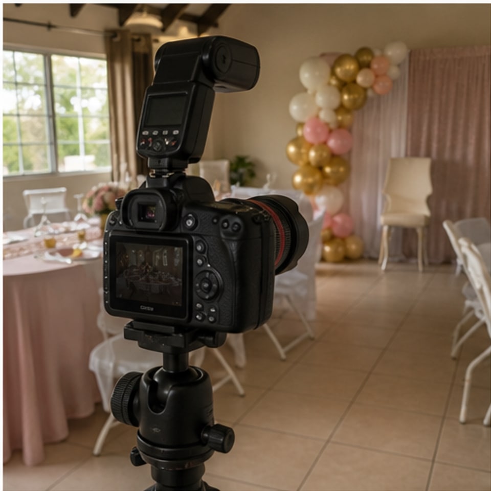 Event photography for birthdays and showers: camera and flash setup